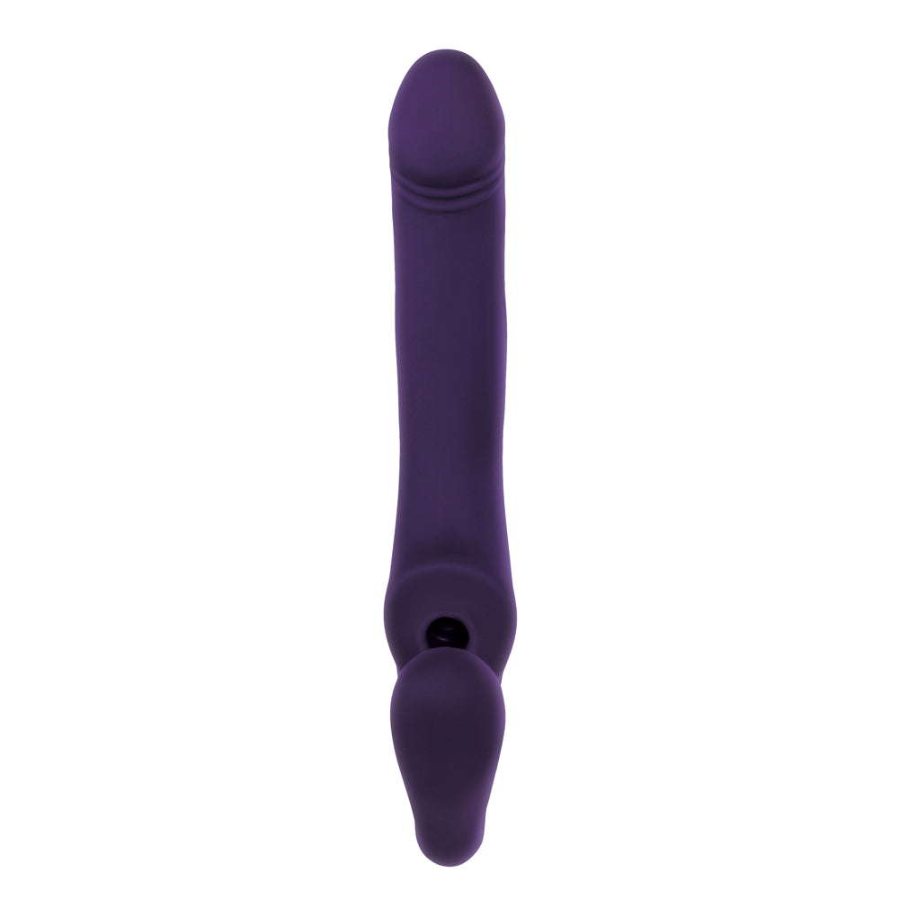 EVOLVED - 2 BECOME 1 DILDO COM ARNÊS DE SILICONE, RECARREGÁVEL, COM CONTROLO REMOTO E BASE DE SUCÇÃO, ROXO