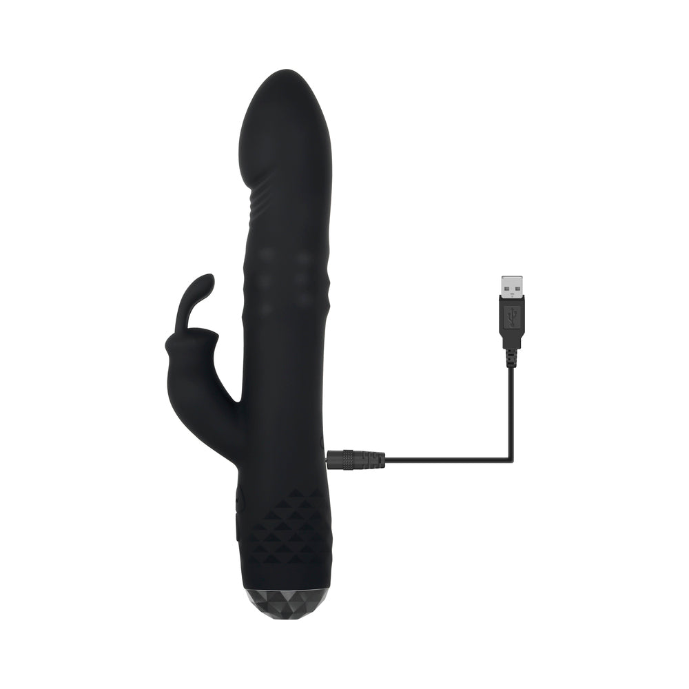 EVOLVED - BODACIOUS BUNNY RECHARGEABLE SILICONE RABBIT VIBRATOR BLACK