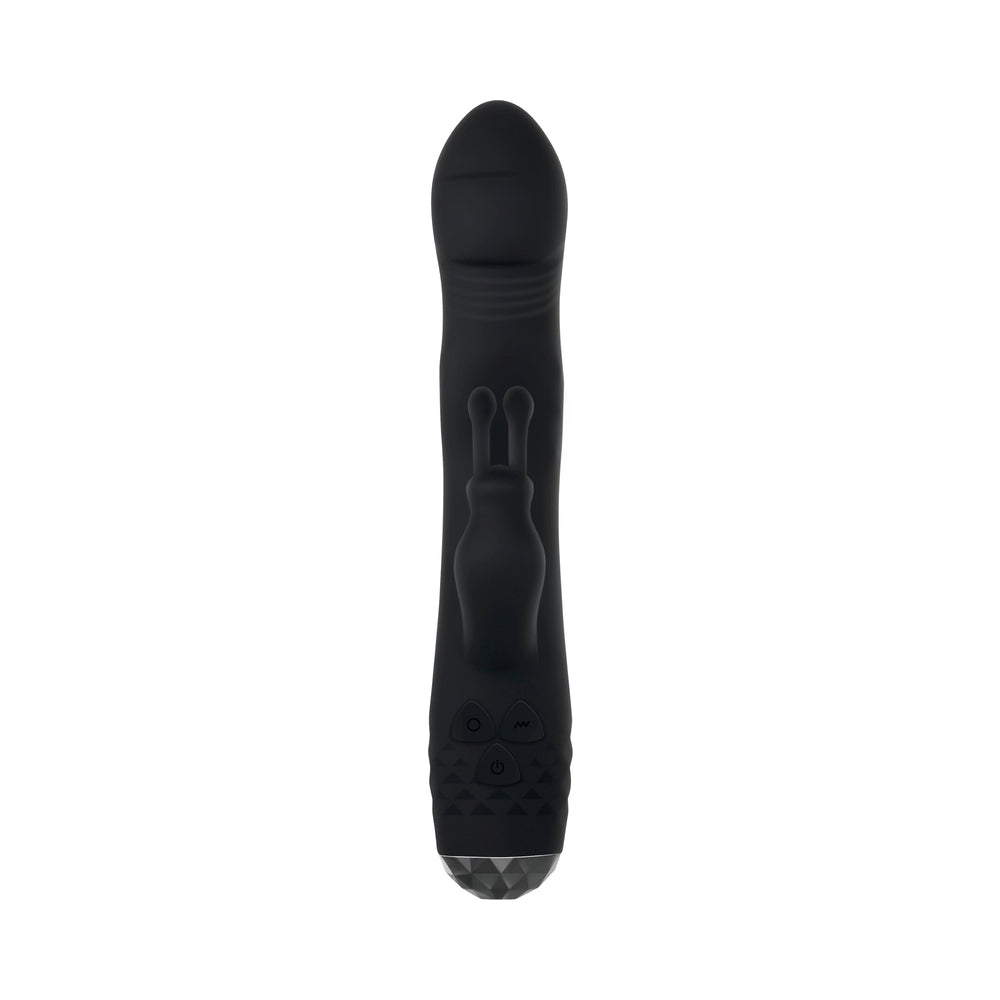 EVOLVED - BODACIOUS BUNNY RECHARGEABLE SILICONE RABBIT VIBRATOR BLACK