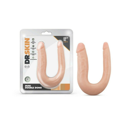 BLUSH - DR. SKIN MINI DOUBLE DONG DILDO REALISTA DE 12 POLEGADAS DE PONTA DUPLA
