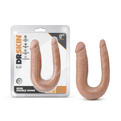 BLUSH - DR. SKIN MINI DOUBLE DONG REALISTIC 12 IN. DUAL ENDED DILDO