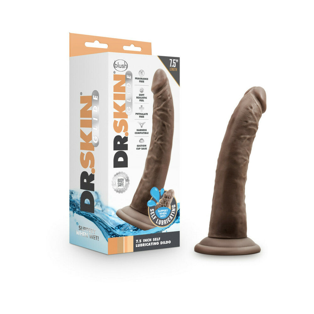 BLUSH - DR. SKIN GLIDE REALISTIC 7.5 IN. SELF LUBRICATING DILDO