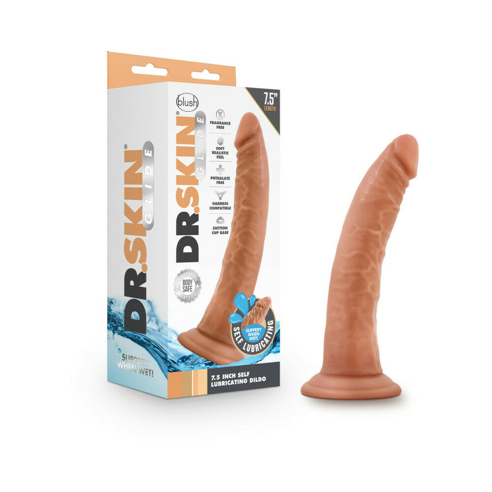 BLUSH - DR. SKIN GLIDE REALISTIC 7.5 IN. SELF LUBRICATING DILDO