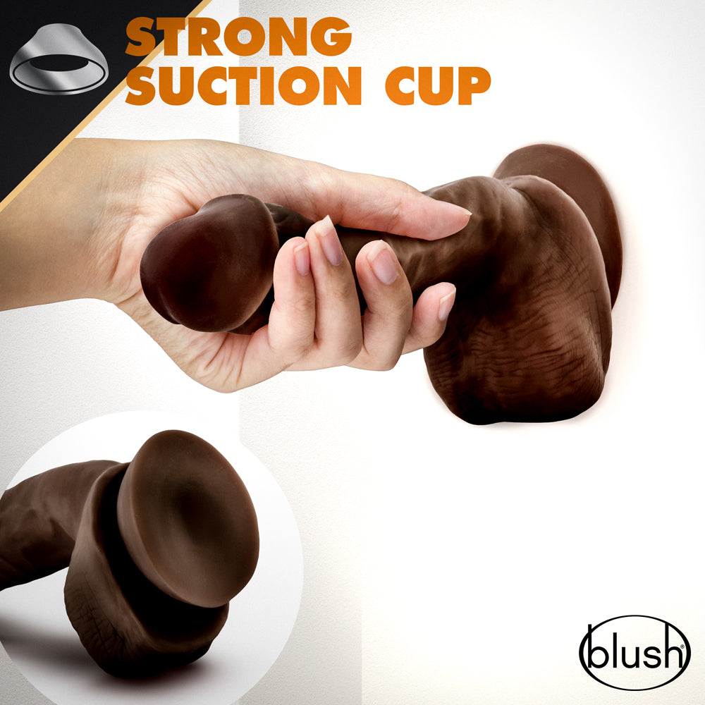 BLUSH - DR. SKIN GLIDE REALISTIC 8.5 IN. SELF-LUBRICATING DILDO WITH BALLS
