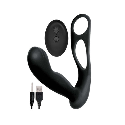 NASSTOYS - BUTTS UP PROSTATE MASSAGER WITH SCROTUM & COCK RING BLACK