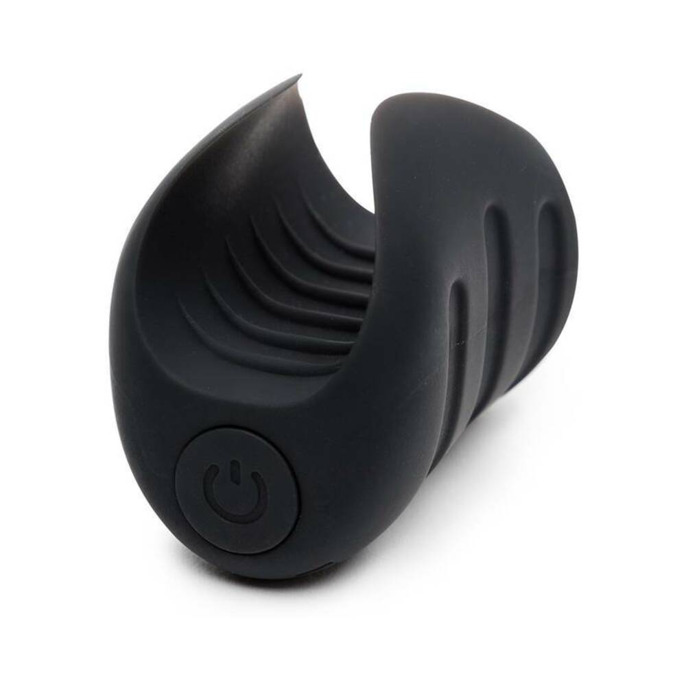 FIFTY SHADES OF GREY - SENSATION RECHARGEABLE SILICONE VIBRATING PLEASURE STROKER BLACK