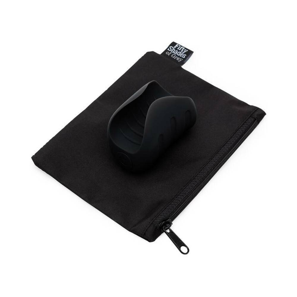 FIFTY SHADES OF GREY - SENSATION RECHARGEABLE SILICONE VIBRATING PLEASURE STROKER BLACK