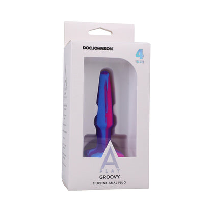 DOC JOHNSON - A-PLAY GROOVY SILICONE ANAL PLUG 4 POL. MULTICOR, ROSA