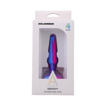 DOC JOHNSON - A-PLAY GROOVY SILICONE ANAL PLUG 4 POL. MULTICOR, ROSA