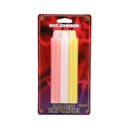 DOC JOHNSON - JAPANESE DRIP CANDLES 3-PACK PINK, WHITE, YELLOW