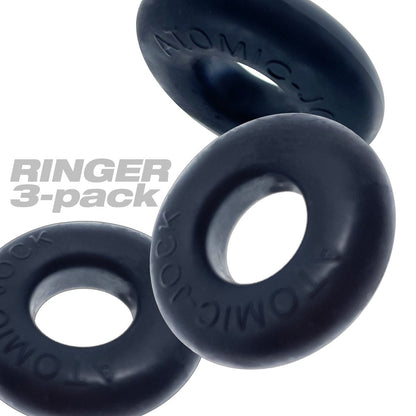OXBALLS - ANEL PENIANO RINGER PACK DE 3 + EDIÇÃO ESPECIAL SILICONE NIGHT