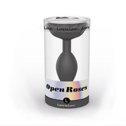 LOVELY PLANET - LOVE TO LOVE OPEN ROSES SILICONE ANAL PLUG BLACK ONYX LARGE