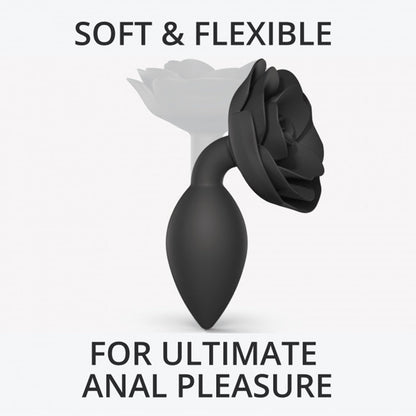 LOVELY PLANET - LOVE TO LOVE OPEN ROSES SILICONE ANAL PLUG BLACK ONYX LARGE