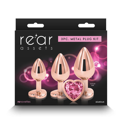 NS NOVELTIES - REAR ASSETS 3 PIECE PLUG KIT HEART