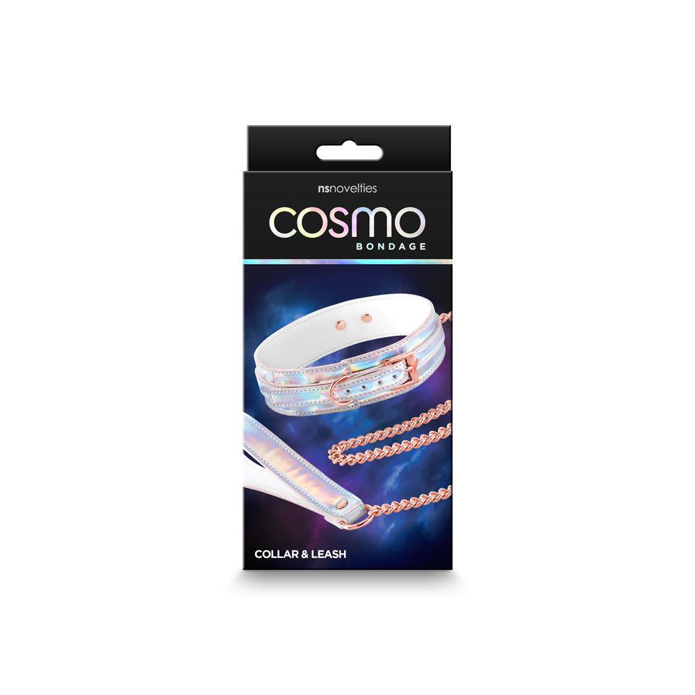 NS NOVELTIES - COSMO BONDAGE COLLAR & LEASH RAINBOW