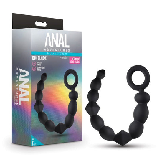 BLUSH - ANAL ADVENTURES PLATINUM SILICONE BEGINNER ANAL BEADS BLACK
