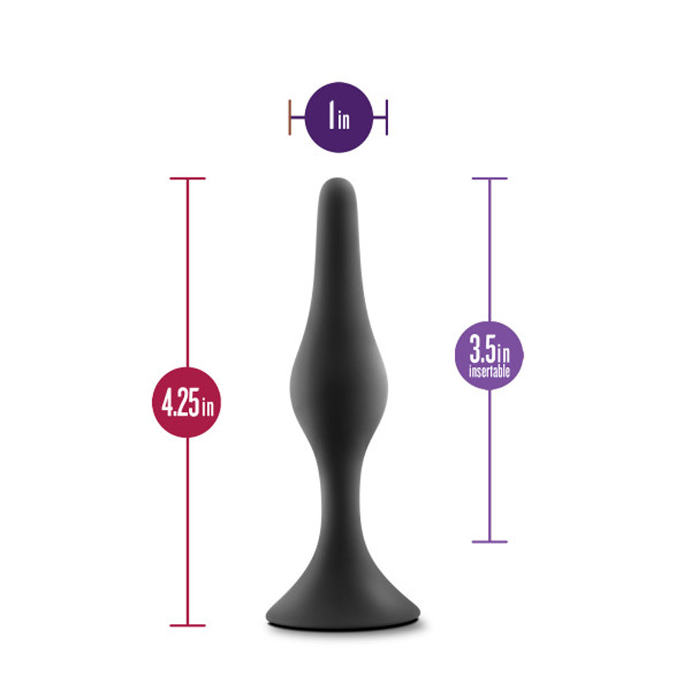 BLUSH - ANAL ADVENTURES PLATINUM SILICONE BEGINNER PLUG MEDIUM BLACK