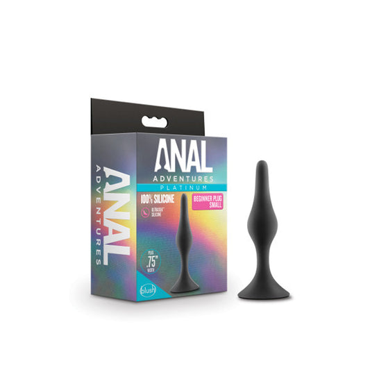 BLUSH - ANAL ADVENTURES PLATINUM SILICONE BEGINNER PLUG SMALL BLACK