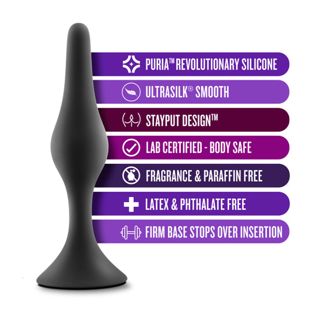BLUSH - ANAL ADVENTURES PLATINUM SILICONE BEGINNER PLUG SMALL BLACK