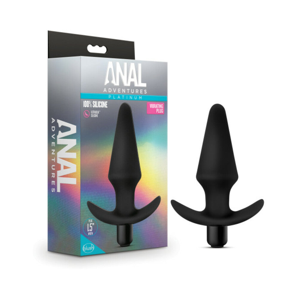 BLUSH - ANAL ADVENTURES PLATINUM SILICONE VIBRATING PLUG BLACK