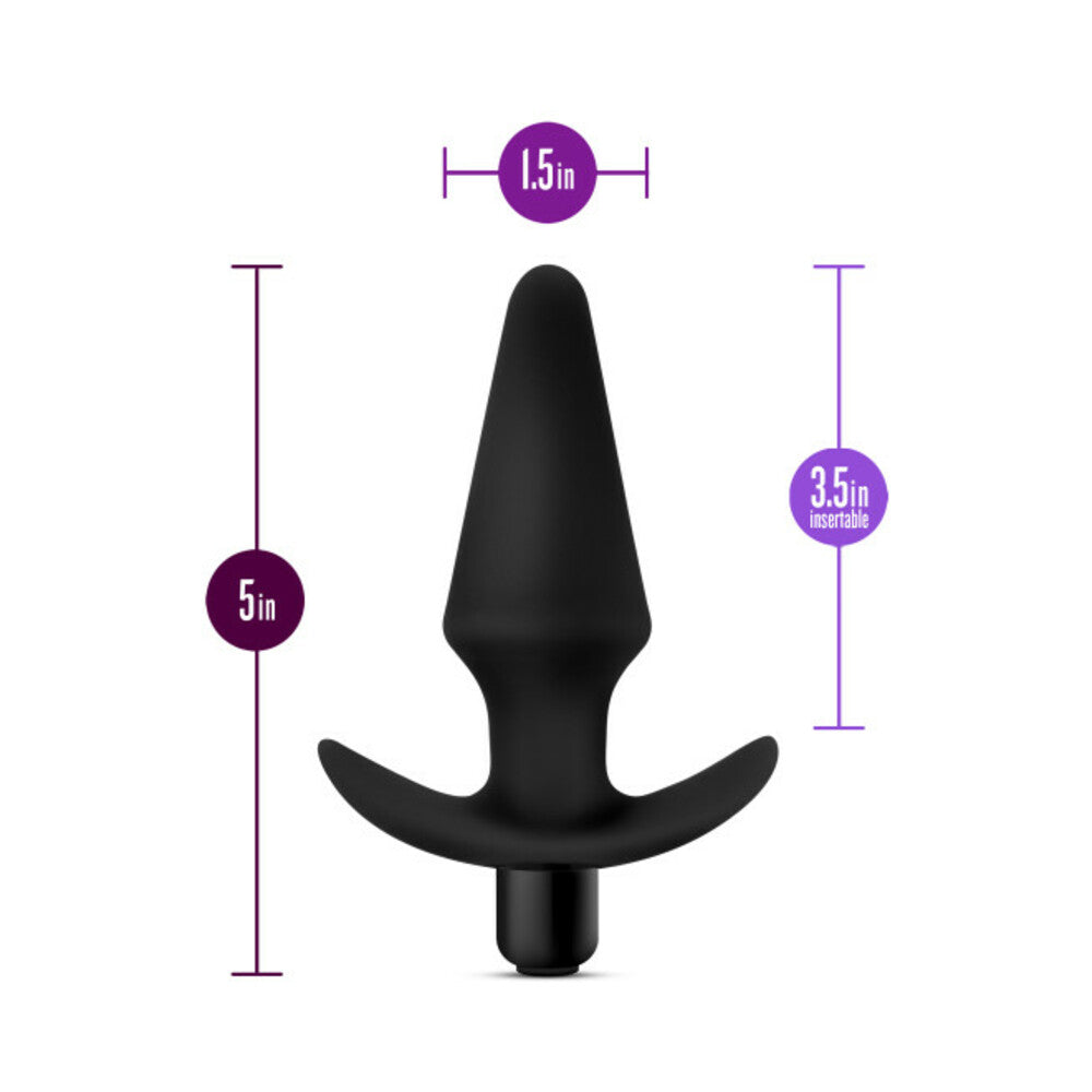 BLUSH - ANAL ADVENTURES PLATINUM SILICONE VIBRATING PLUG BLACK