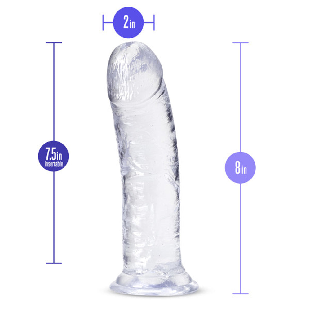 BLUSH - B YOURS PLUS ROAR N' RIDE 8 IN. DILDO CLEAR