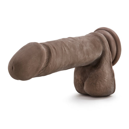 BLUSH - DR. SKIN PLUS THICK 9 IN. TRIPLE DENSITY POSABLE DILDO WITH BALLS BROWN