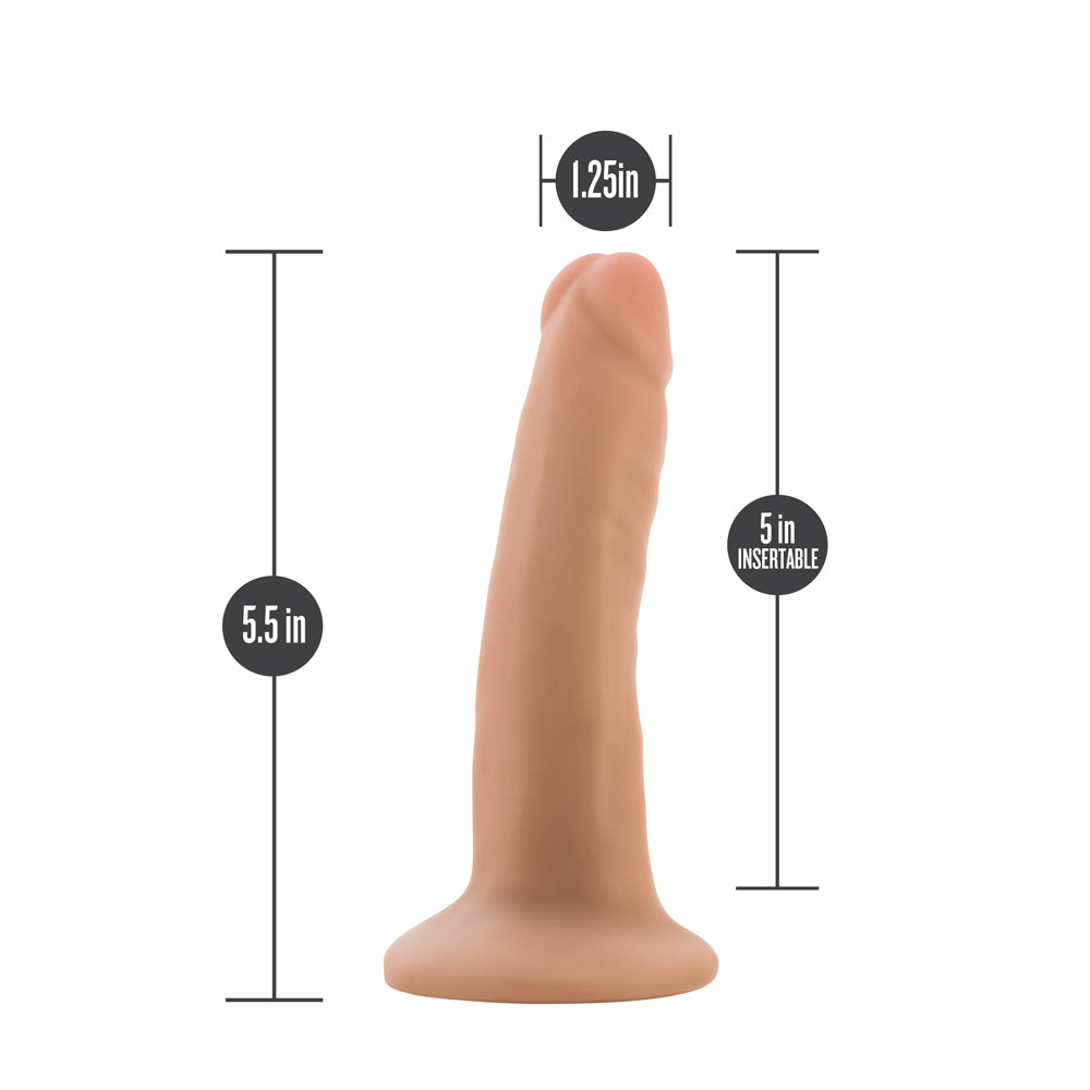 BLUSH - DR. SKIN PLUS REALISTIC 5 IN. TRIPLE DENSITY POSABLE DILDO BEIGE