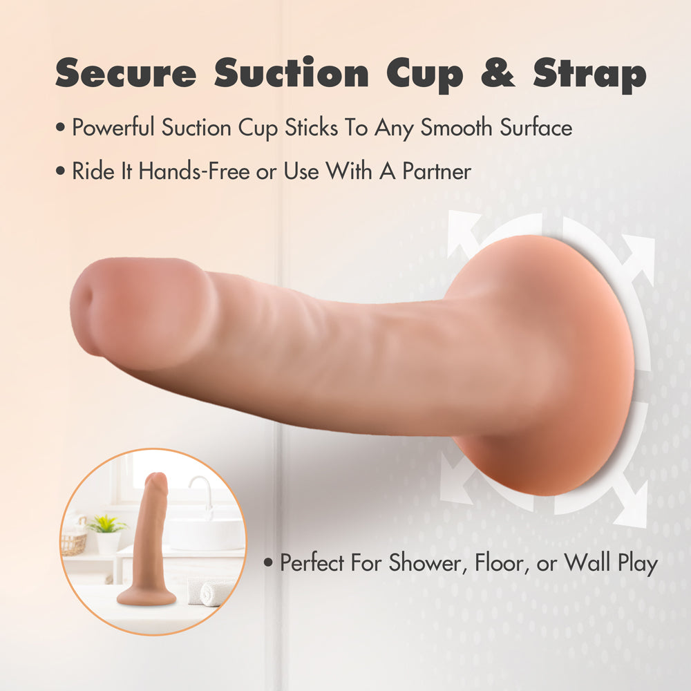 BLUSH - DR. SKIN PLUS REALISTIC 5 IN. TRIPLE DENSITY POSABLE DILDO BEIGE