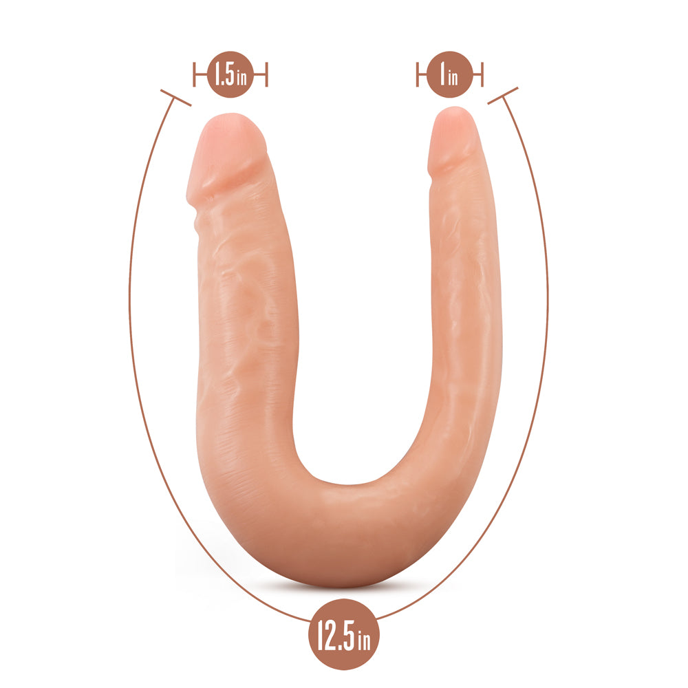 BLUSH - DR. SKIN SILICONE DR. DOUBLE REALISTIC 12 IN. DUAL-ENDED DILDO BEIGE