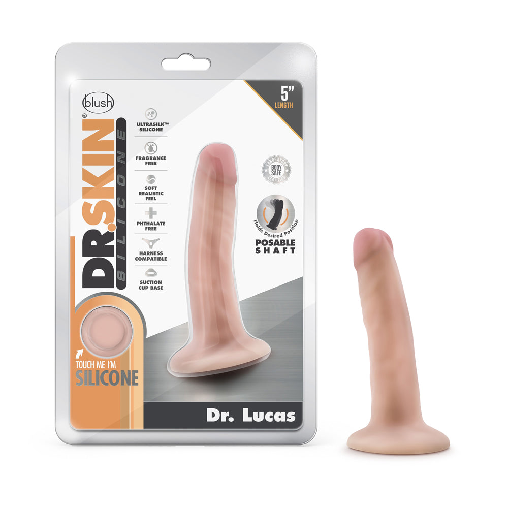 BLUSH - DR. SKIN SILICONE DR. LUCAS 5.5 IN. POSABLE DILDO