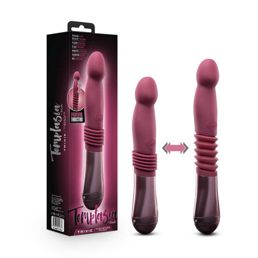BLUSH - TEMPTASIA TRIXIE RECHARGEABLE 10 IN. SILICONE THRUSTING DILDO WINE