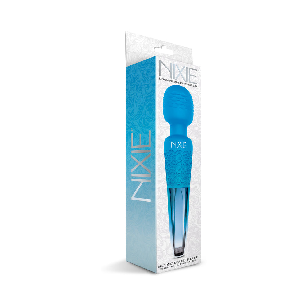 GLOBAL NOVELTIES - NIXIE RECHARGEABLE WAND MASSAGER OMBRE METALLIC