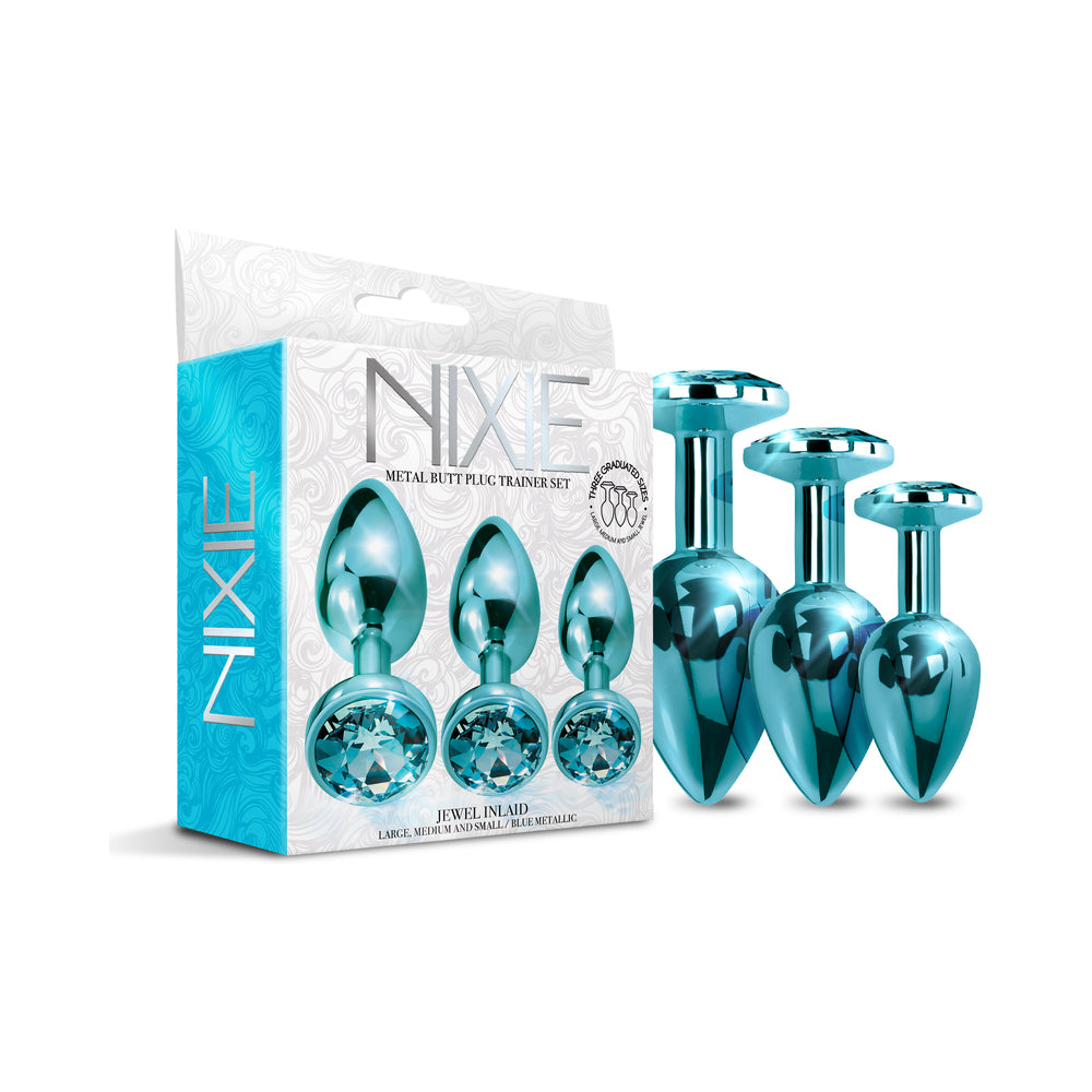 GLOBAL NOVELTIES - NIXIE BUTT PLUG TRAINER SET 3 PIECE METALLIC