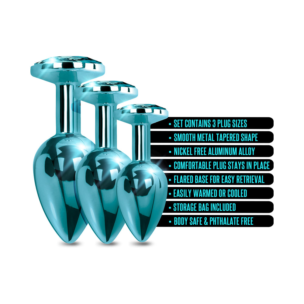 GLOBAL NOVELTIES - NIXIE BUTT PLUG TRAINER SET 3 PIECE METALLIC