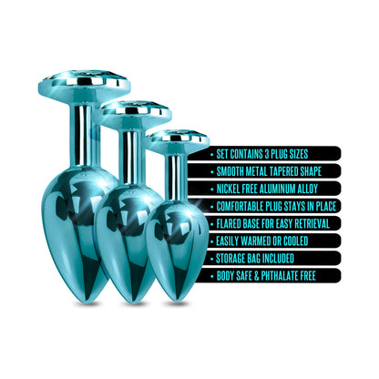 GLOBAL NOVELTIES - NIXIE BUTT PLUG TRAINER SET 3 PIECE METALLIC