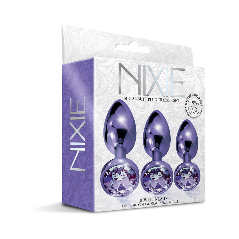 GLOBAL NOVELTIES - NIXIE BUTT PLUG TRAINER SET 3 PIECE METALLIC