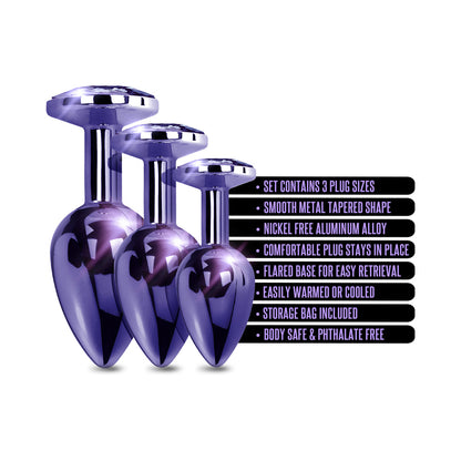 GLOBAL NOVELTIES - NIXIE BUTT PLUG TRAINER SET 3 PIECE METALLIC