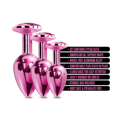 GLOBAL NOVELTIES - NIXIE BUTT PLUG TRAINER SET 3 PIECE METALLIC
