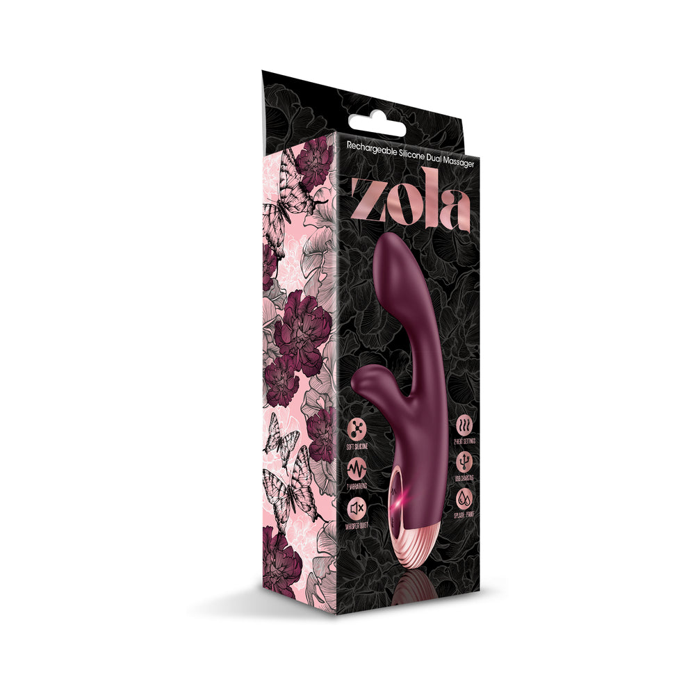 GLOBAL NOVELTIES - ZOLA RECHARGEABLE SILICONE WARMING DUAL MASSAGER