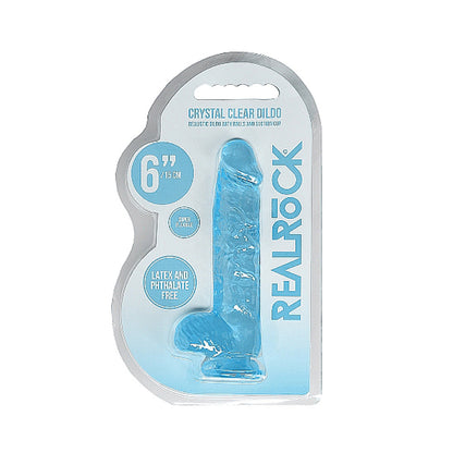 SHOTS - REALROCK CRYSTAL DILDO REALISTA DE 6 POLEGADAS COM BOLAS E