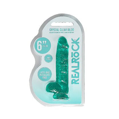 SHOTS - REALROCK CRYSTAL DILDO REALISTA DE 6 POLEGADAS COM BOLAS E