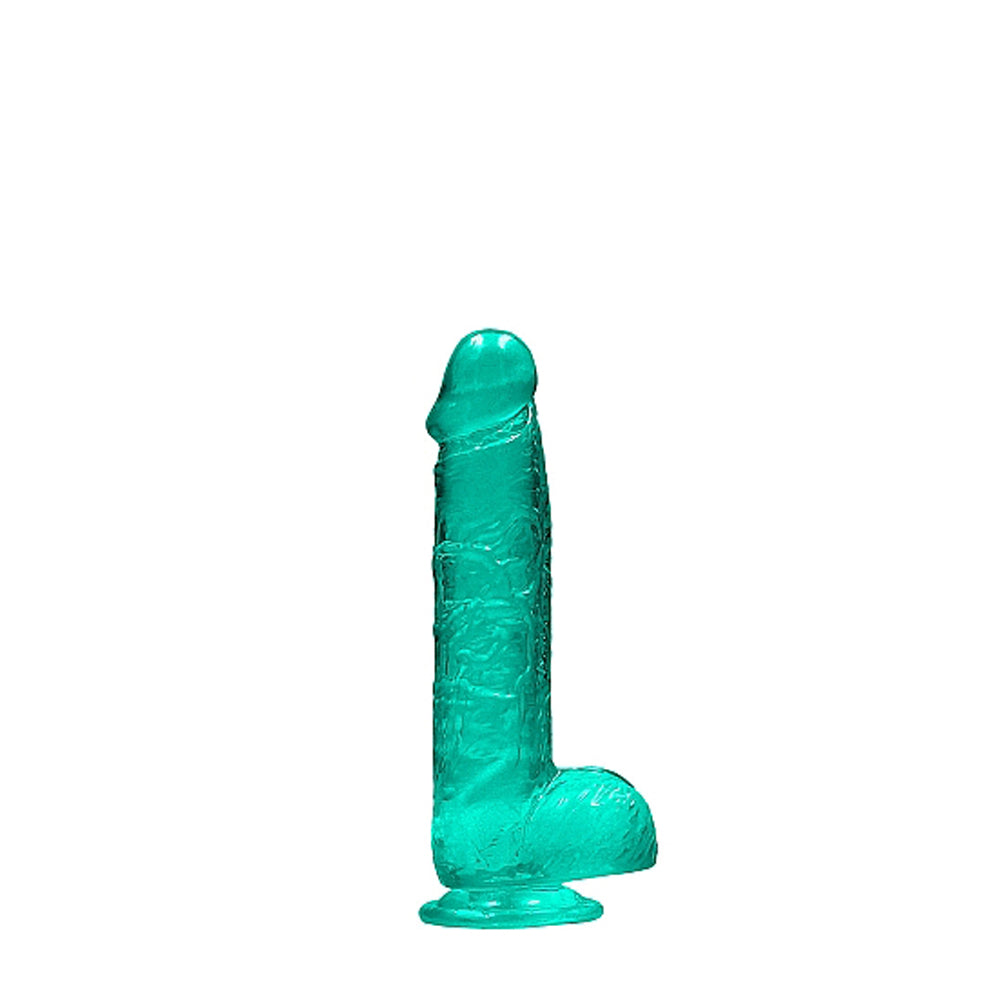 SHOTS - REALROCK CRYSTAL DILDO REALISTA DE 6 POLEGADAS COM BOLAS E