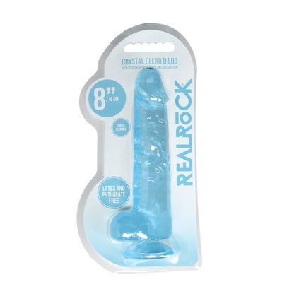 SHOTS - REALROCK CRYSTAL REALISTIC 8 IN. DILDO WITH BALLS AND