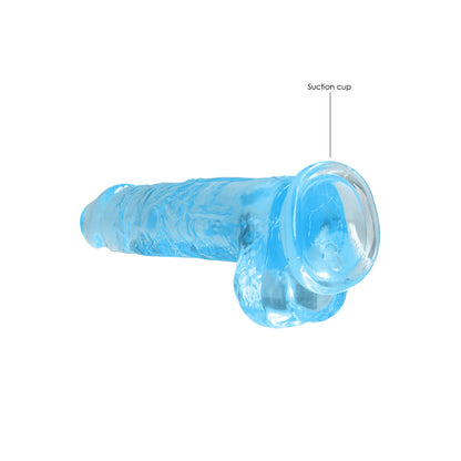 SHOTS - REALROCK CRYSTAL REALISTIC 8 IN. DILDO WITH BALLS AND