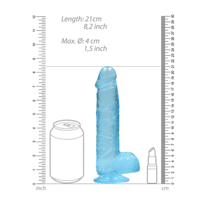 SHOTS - REALROCK CRYSTAL REALISTIC 8 IN. DILDO WITH BALLS AND