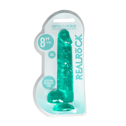 SHOTS - REALROCK CRYSTAL REALISTIC 8 IN. DILDO WITH BALLS AND