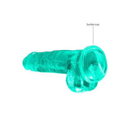 SHOTS - REALROCK CRYSTAL REALISTIC 8 IN. DILDO WITH BALLS AND