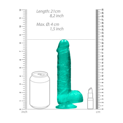 SHOTS - REALROCK CRYSTAL REALISTIC 8 IN. DILDO WITH BALLS AND