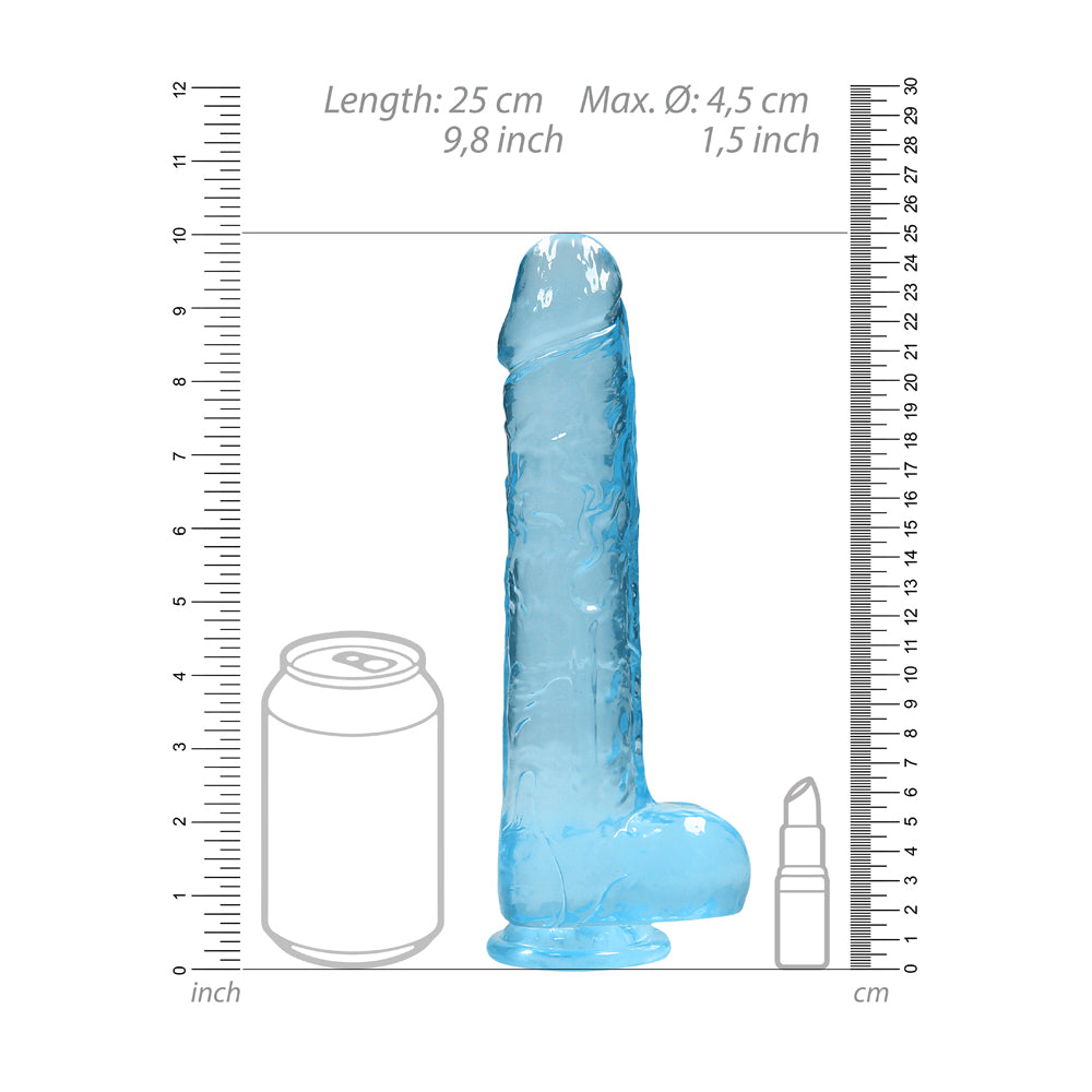 SHOTS - REALROCK CRYSTAL REALISTIC 9 IN. DILDO WITH BALLS AND